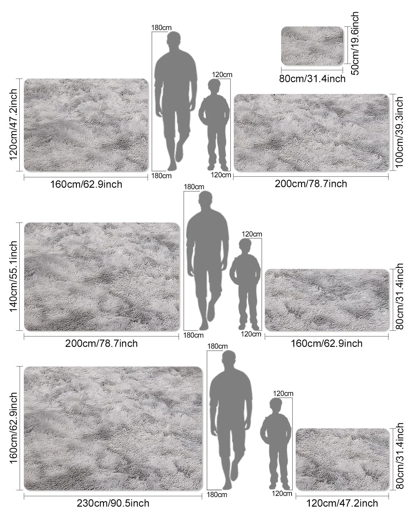 Dye Plush Carpet Living Room Decoration Soft Fluffy Home Mat Children's