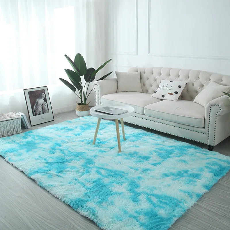 Dye Plush Carpet Living Room Decoration Soft Fluffy Home Mat Children's