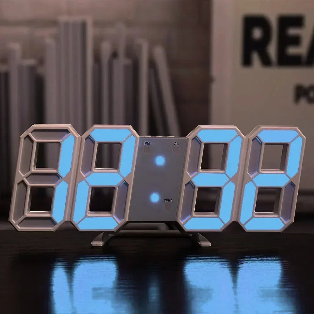 3D LED Digital Clock Wall Decoration