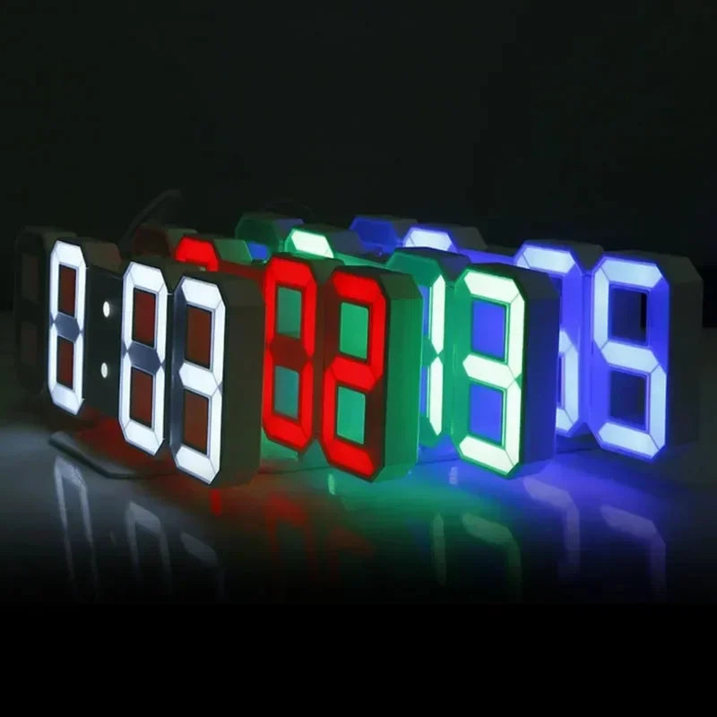 3D LED Digital Clock Wall Decoration
