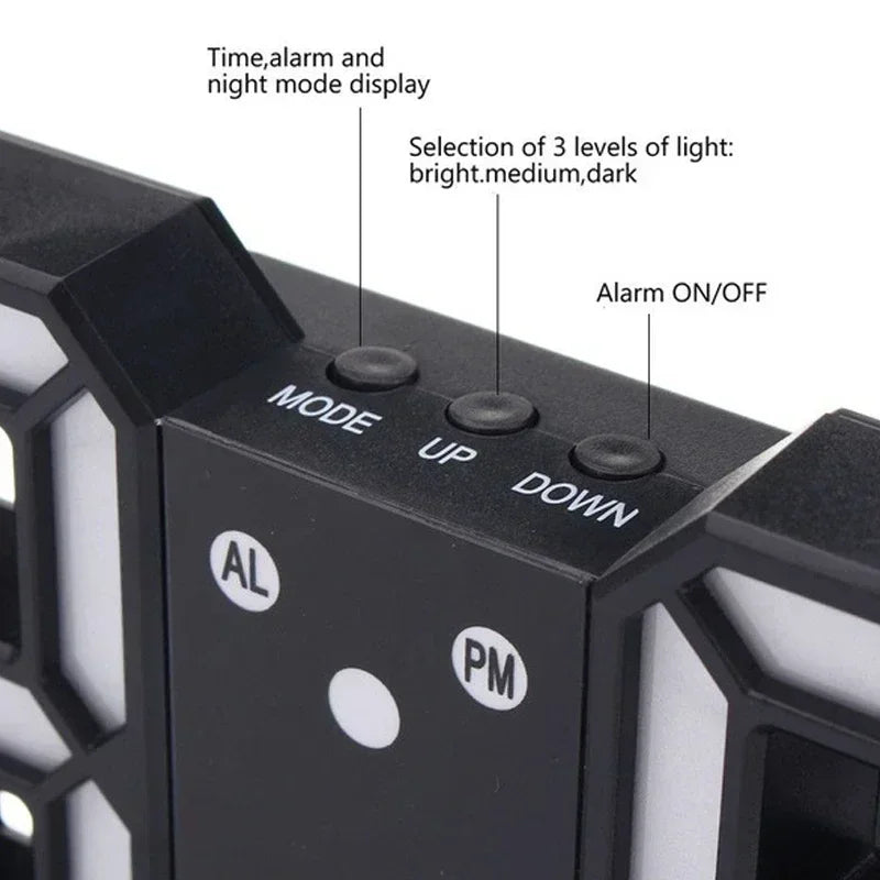 3D LED Digital Clock Wall Decoration