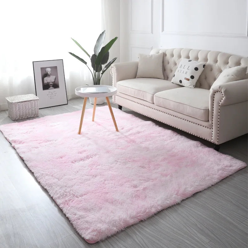 Dye Plush Carpet Living Room Decoration Soft Fluffy Home Mat Children's