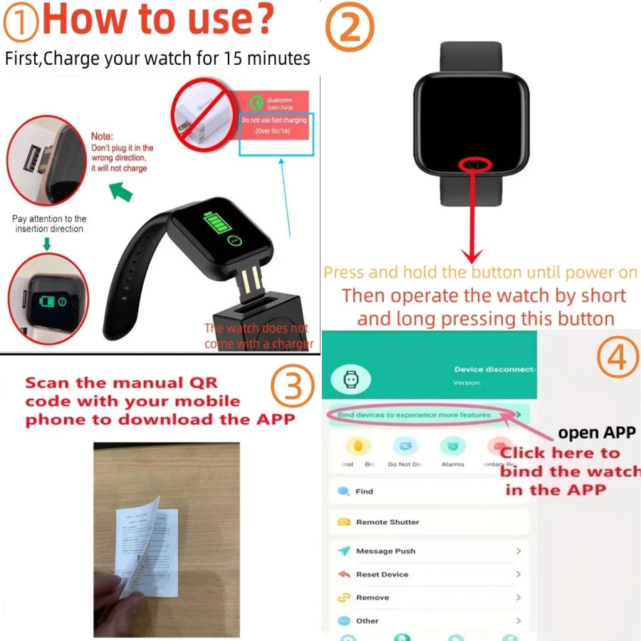 Smartwatch Men Women Wristwatches